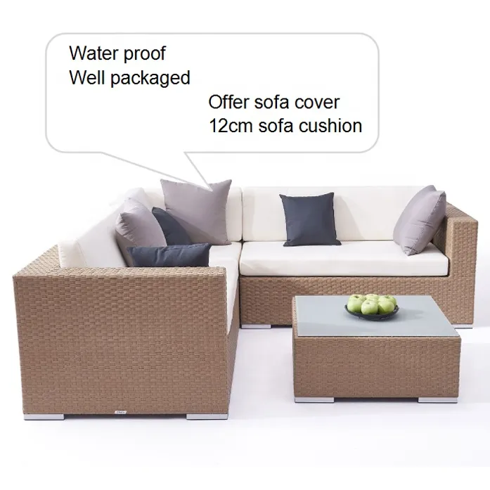Aluminum Wicker Sectional Conversation Set