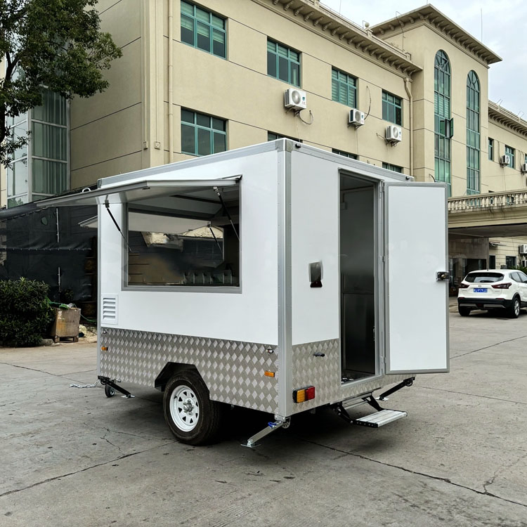 Mini Mobile Food Cart with Pizza Coffee Donuts Hot Dogs Bar-Small Aluminum Kitchen Kiosk Restaurants Food Trailer for Sale