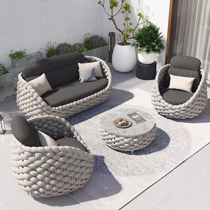 Leisure Modern Outdoor Furniture Hotel Villa Aluminum Frame Sectional Patio Outdoor Garden Sofa