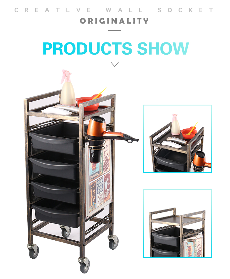 Stylish Rolling Bar Cart with Wine Rack and Glass Holder