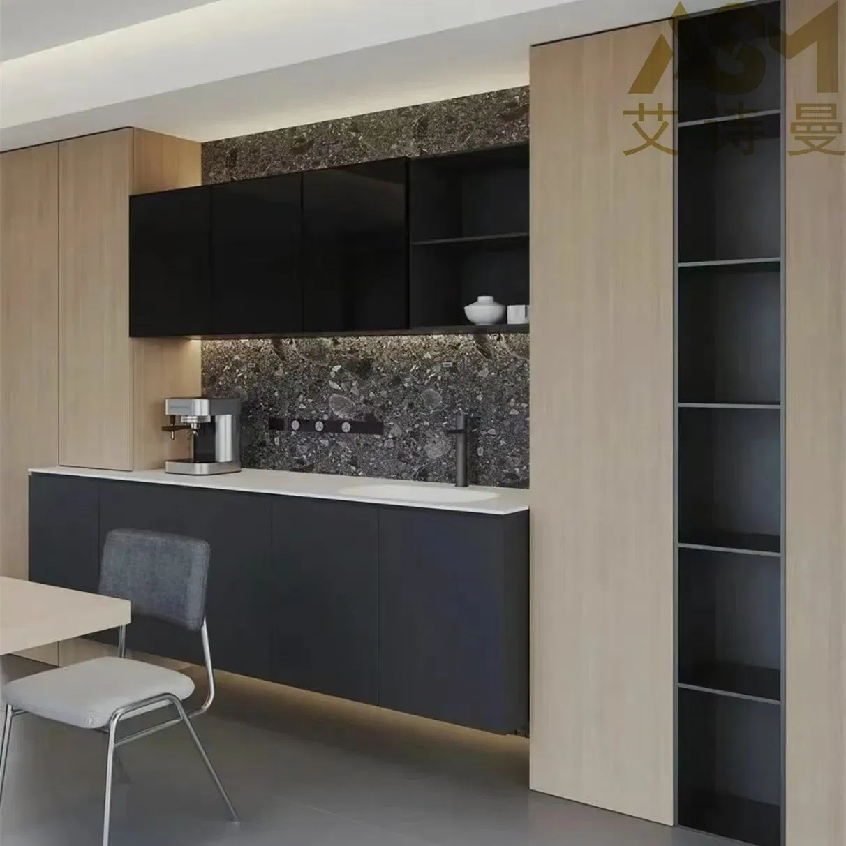 Factory Wholesale Black Accent Cabinet Sideboard with Adjustable Shelves Modern Solid Wood Dining Room Solid Wood Green Sideboard