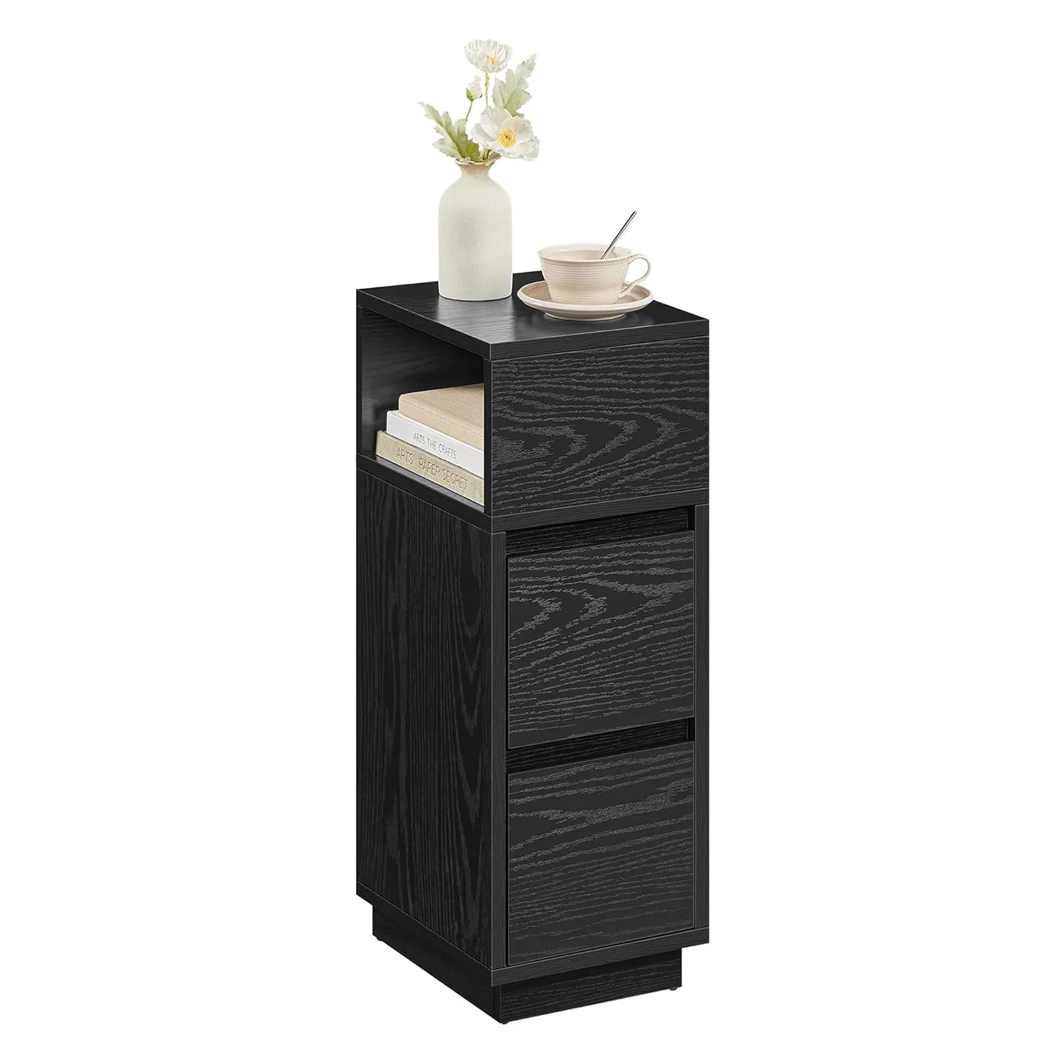 Night Stand Bed Side Table Sofa End Table Bedside Table Nightstand with 3 Wood Drawers for Bedroom Living Room