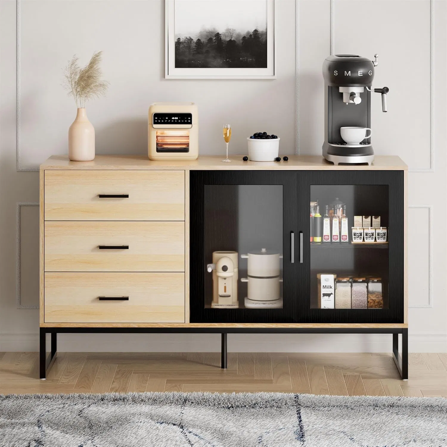 Stylish Solid Wood Sideboard for Modern Dining Room Decor