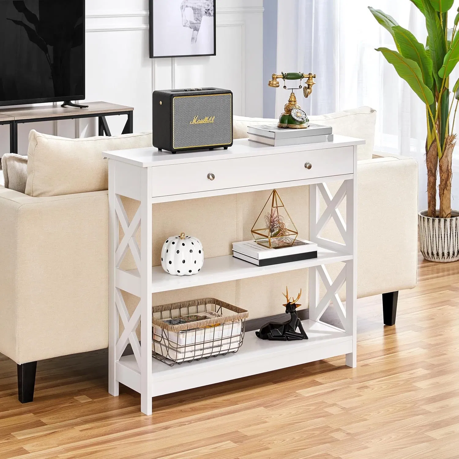 Entryway Living Room Storage Console Table for Small Apartments
