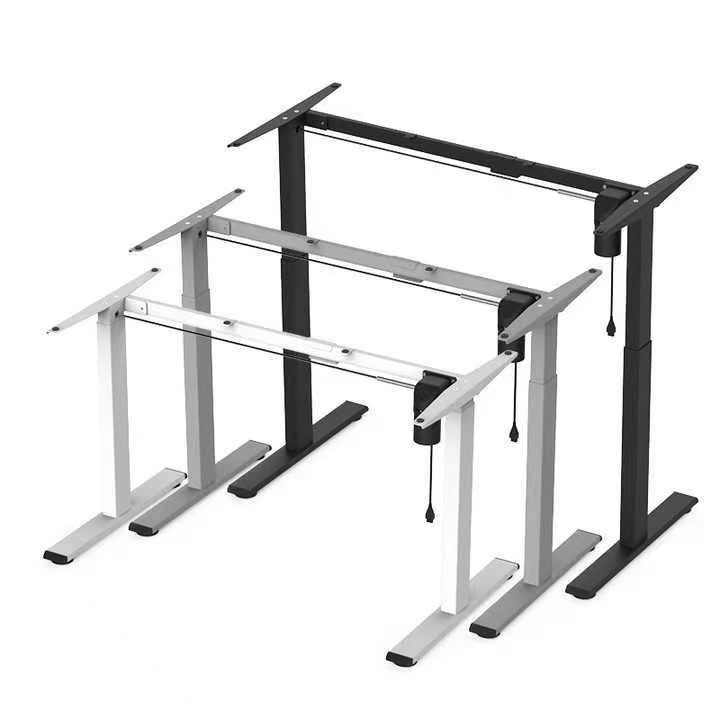 Hot The Latest Triangular Three Legs Double Motor Stable Sitting and Standing Work Lifting Table Office Desk Frame
