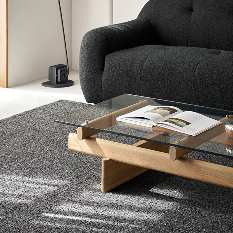 Foshan Furniture Designer Homestay Resort High-End Project Living Room Glass Coffee Table