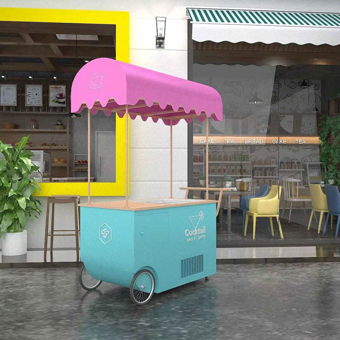 Retail Shopping Mall Special Transportation Ice Cream Cart Fruit Juice Bar