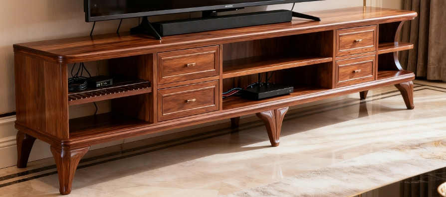 Elegant Solid Wood TV Stands for Modern Living Rooms