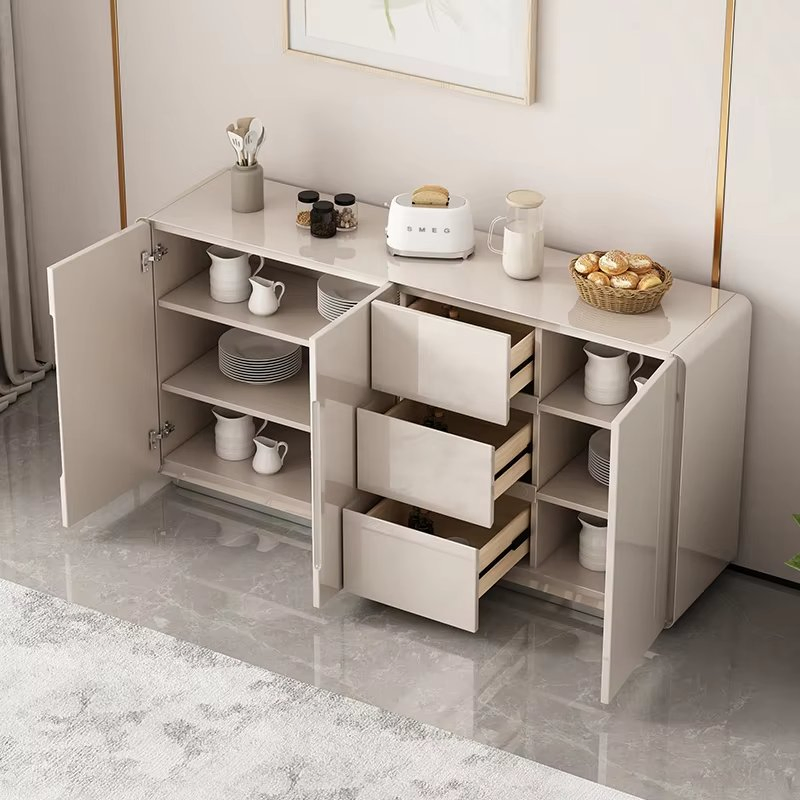 Modern White Glossy Italian Luxury Kitchen Cabinet Dining Room Buffet Storage Sideboard for Living Room