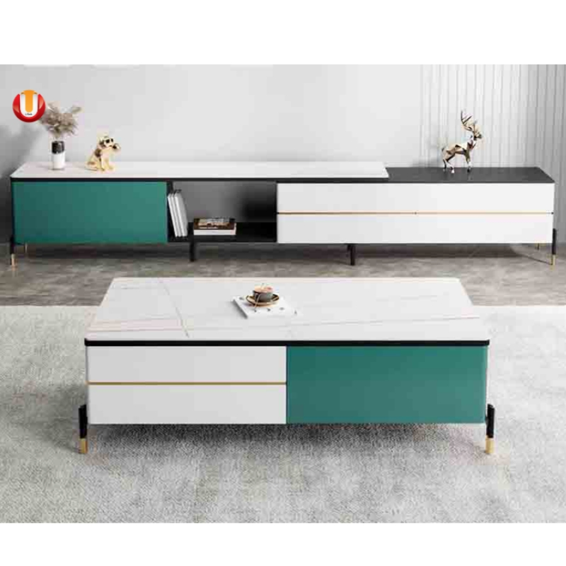 Modern Simple Family Small Luxury Marble Coffee Tea Table Home Hotel Living Room Table TV Stand