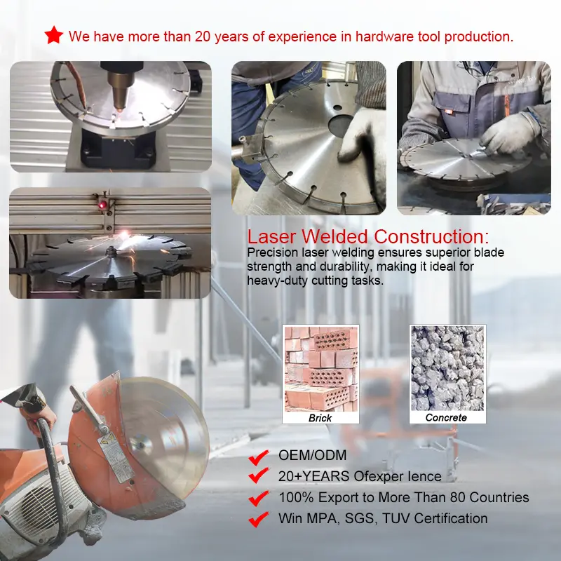 OEM 16" Laser Welded Diamond Saw Blade for Concrete Handheld Saws Exporters, Factory