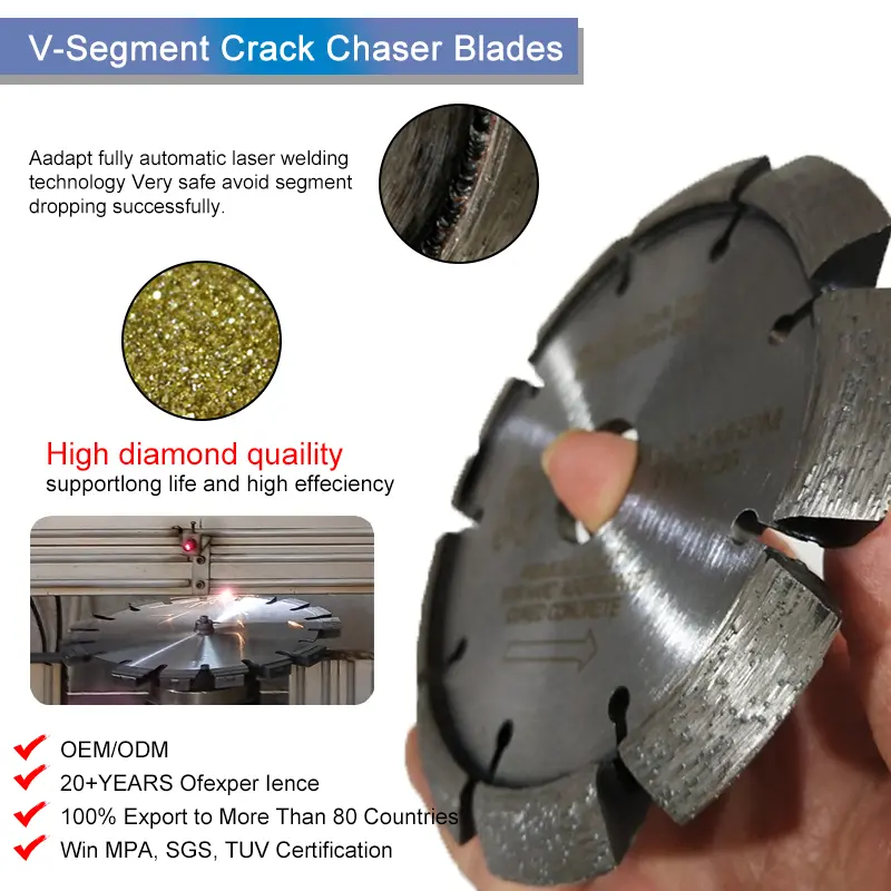 China Laser Welded V Groove Crack Chaser Blade for Concrete Mortar Manufacturers, Exporter