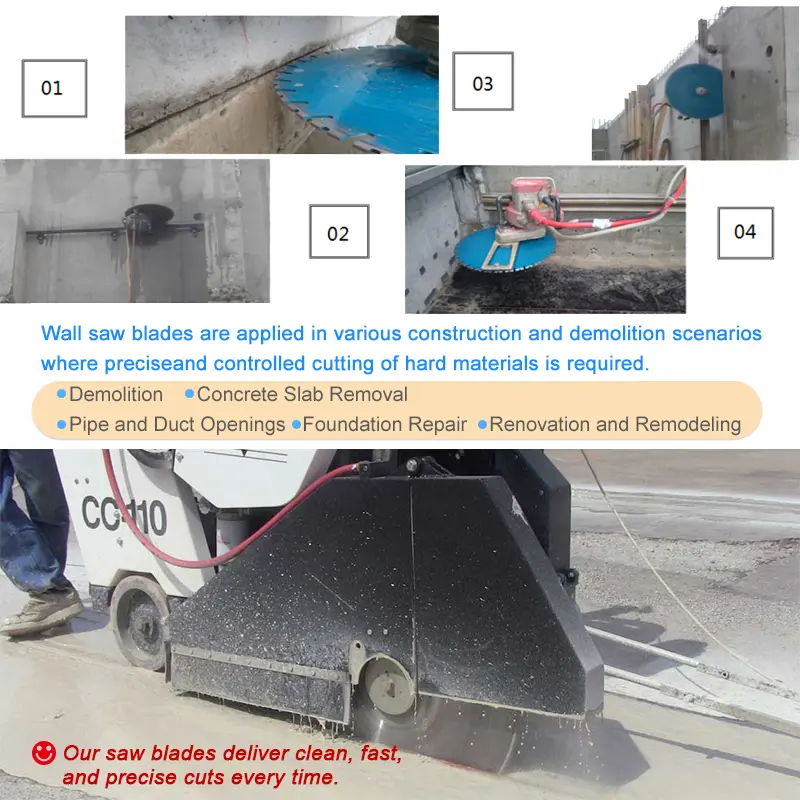 China 600mm-2000mm Laser Welded Diamond Wall Saw Blade for Reinforced Concrete Cutting Factories, Factory