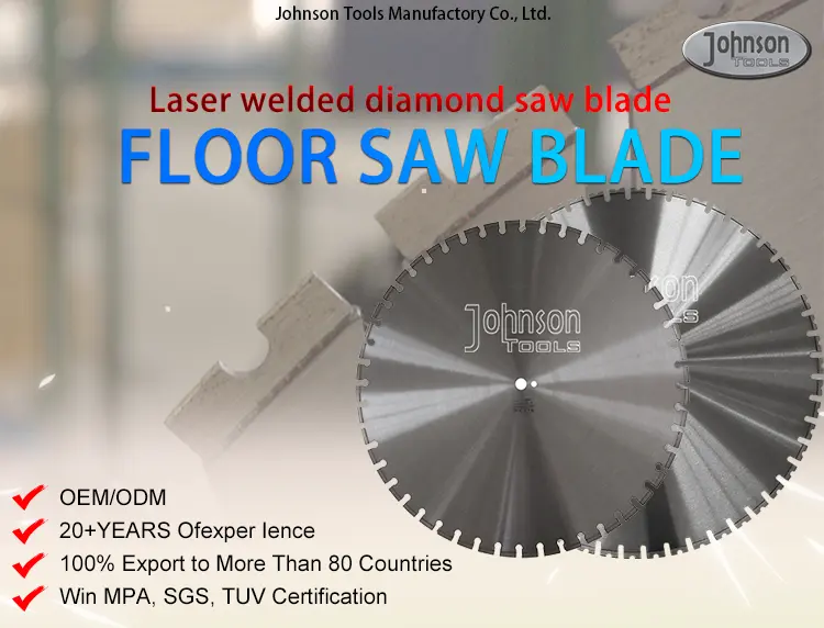 Detailed image of laser cut floor saw blade