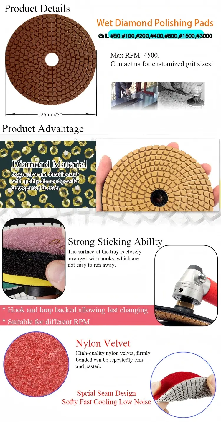 5-inch Wet Diamond Polishing Pads Overview
