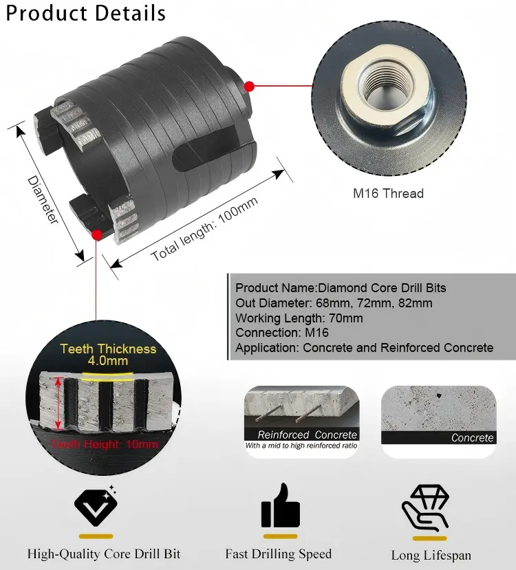 Diamond Core Drill Bit - View 1
