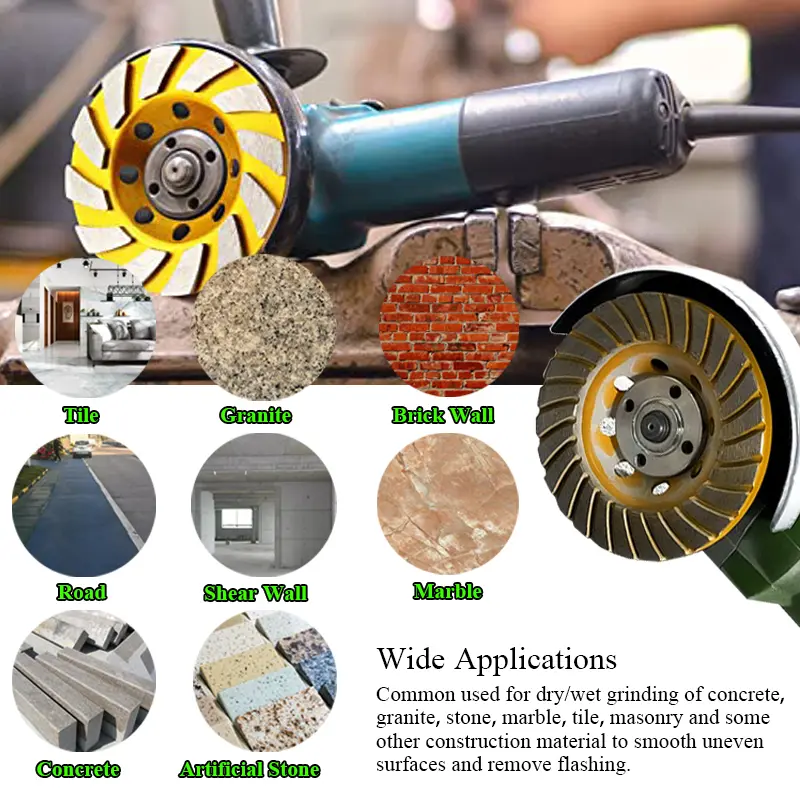 OEM 5" (125mm) Diamond Turbo Cup Grinding Wheel for Concrete, Stone Supplier, Manufacturers