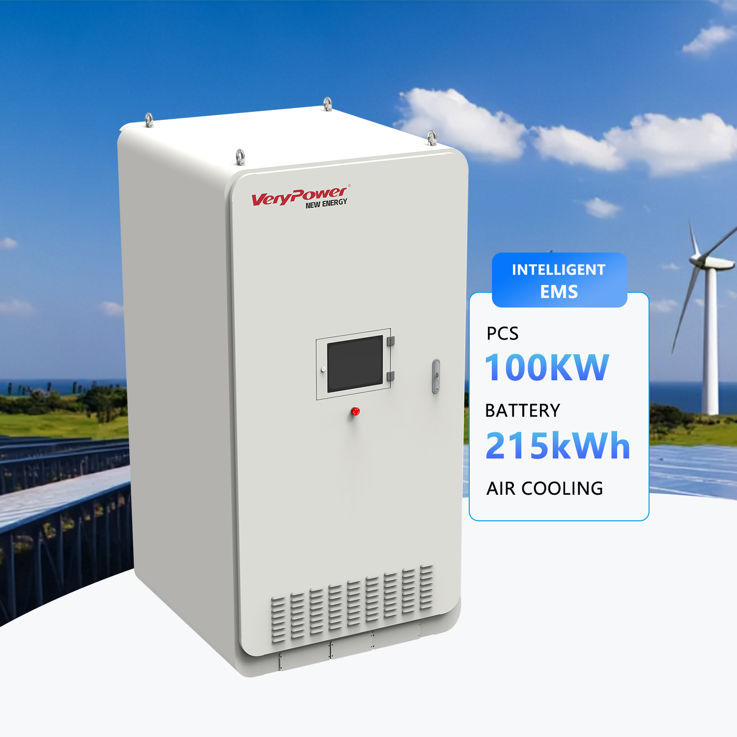 All in One Solar ESS PCS EMS 50kW 100kW 100kWh 200KWh Outdoor IP54 Class Commercial Solar Energy Battery Storage System