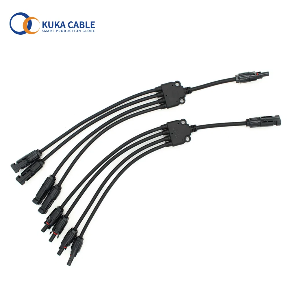 Solar PV Y Branch Connector 1000/1500V IP68 PPO Insulation for PV Cable