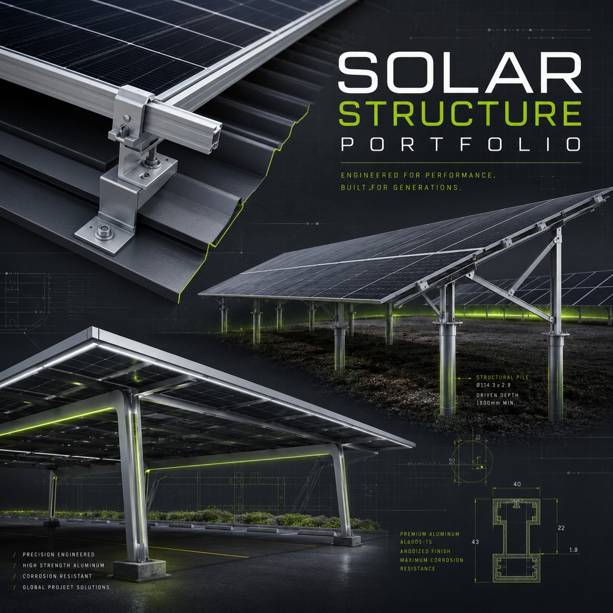 Weatherproof Stainless Steel Solar Mounting Rail for Solar Carport and Ground Mounting Systems-Commercial Solar Installations