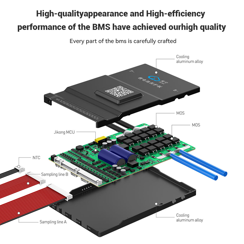 JIKONG Battery Management Systems JK-B2A24S30P 8-24S 2A Active Balance BMS Support RS485/CAN/BT Lifepo4 24V 300A JK Smart BMS