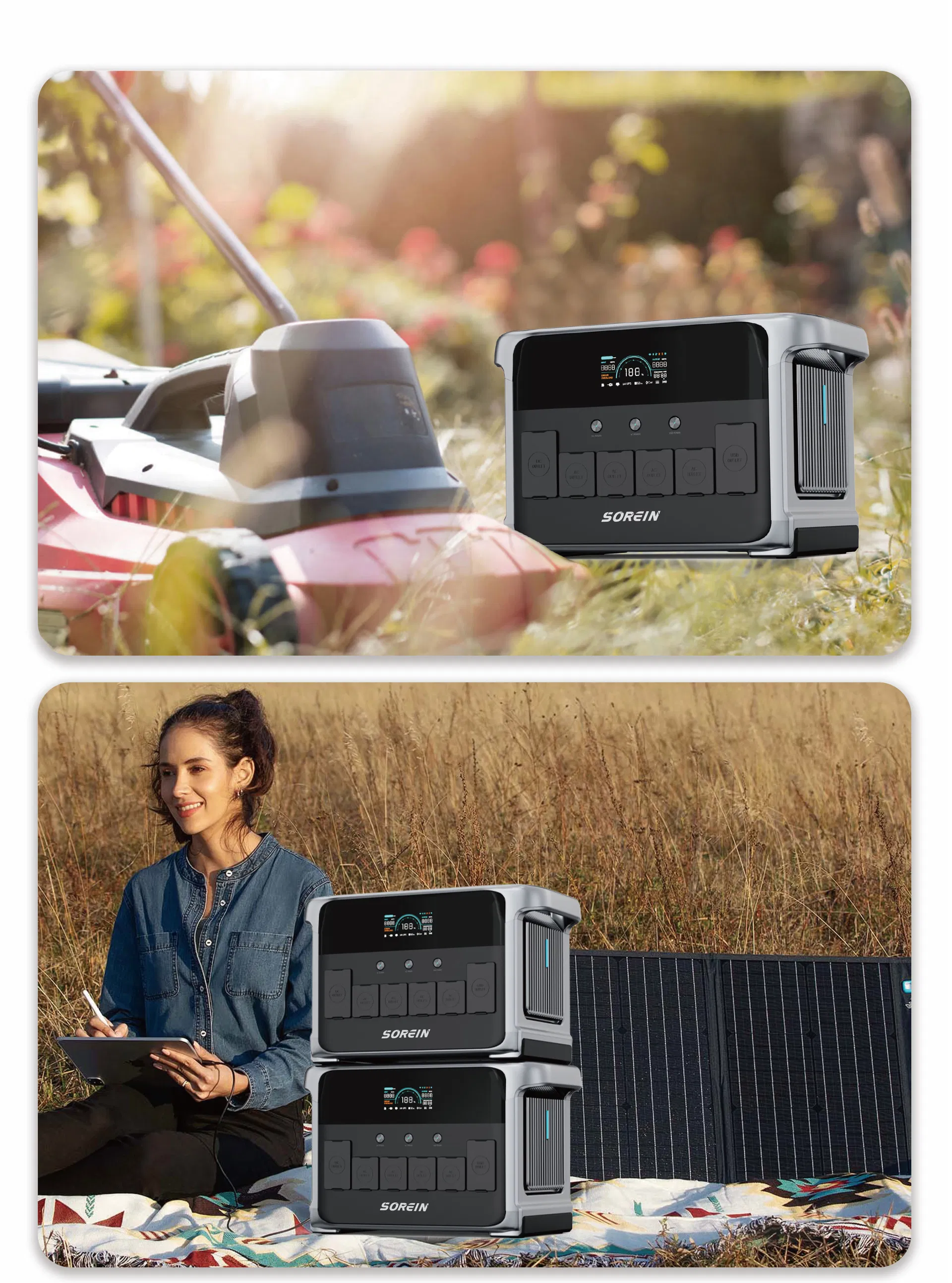 Portable Power Station Solar Generator 60V 3000W Battery