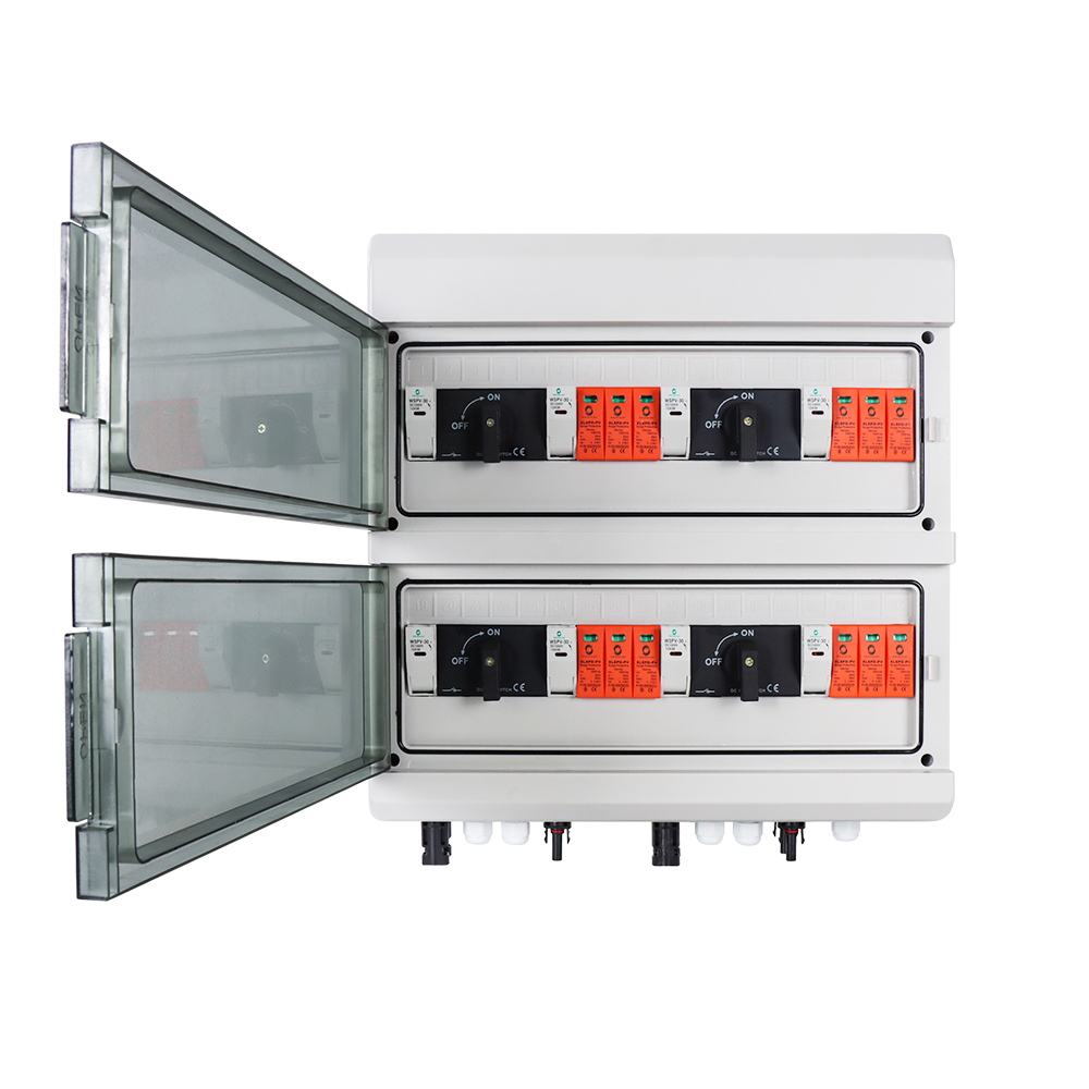 WSDB-PV4/4 1000V 4 in 4 Out 4 String 32A Photovoltaic Array Solar PV Combiner Box for off Grid Solar Panel Energy System