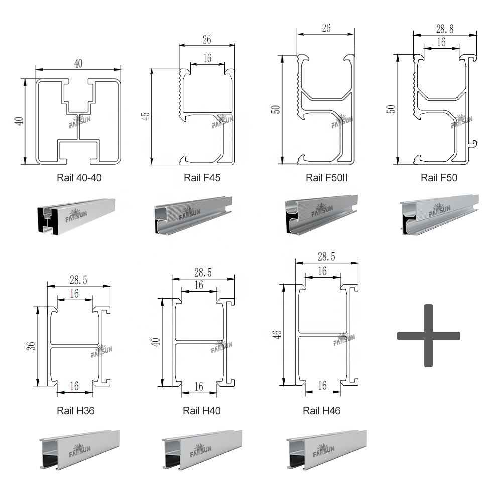 Solar Aluminum Rail Components
