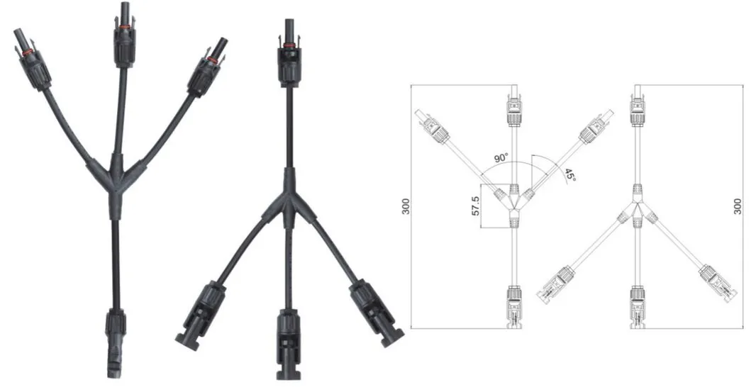 3 in 1 Y/T Branch Waterproof Connector for Solar Panel System Cabler Branch Cable PV-Lty3 Detail 2