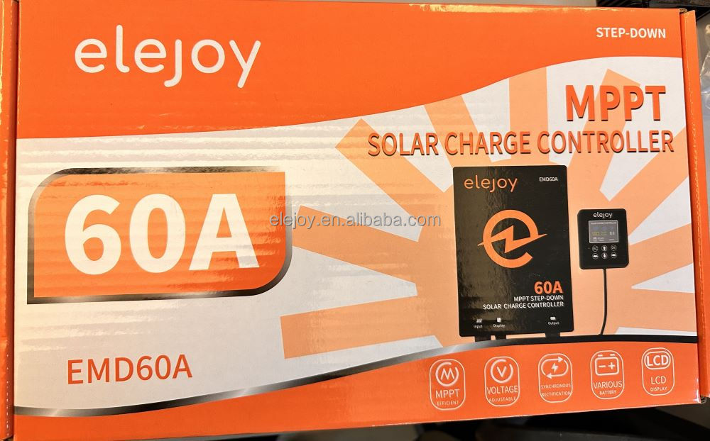 CE Rohs FCC Certified EMD60A 2700W Adjustable MPPT Solar Charge Controller 12/24/36/48V 99% LCD Display 50A/60A Smart Buck Type