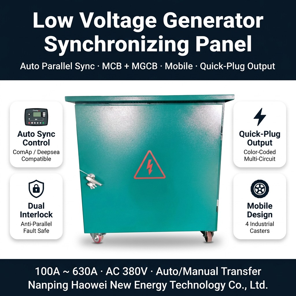100A-630A Automatic Synchronizing Cabinet Anti-Islanding Generator Parallel Control For Indonesia Solar Farm