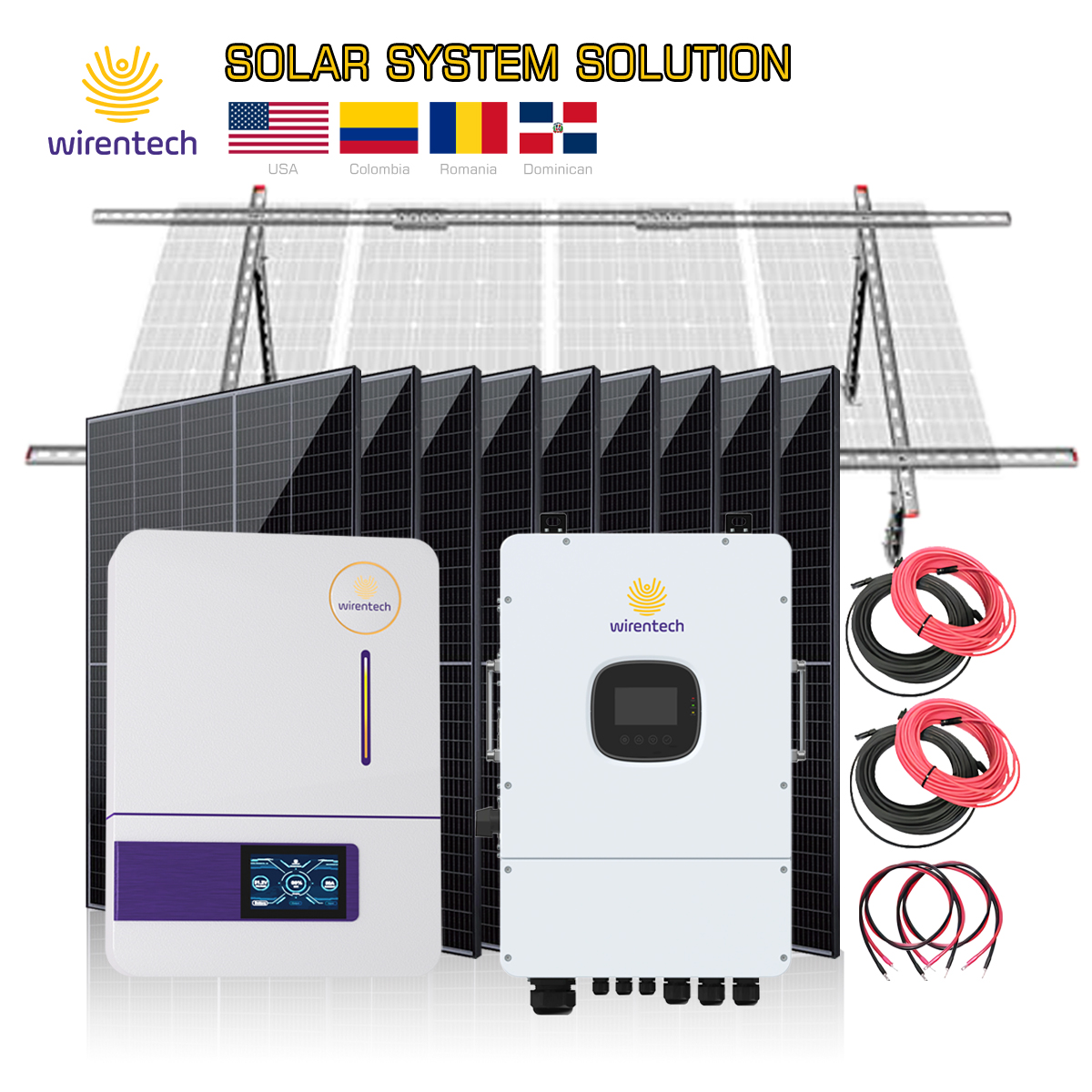 2024 Complete Solar Energy All-in- Energy Storage System 1KW-30KW LiFePO4 Battery 10-Year Warranty Scalable Parallel Units