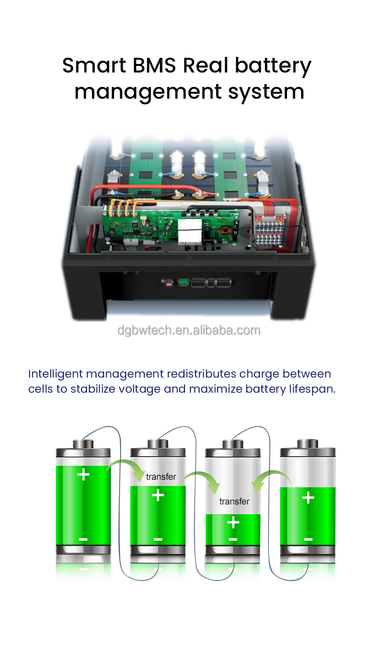 Smart BMS with BT 16S 51.2V 100A 200A Lithium Lifepo4 Battery BMS For RS485 balance parallel inverter solar home energy system