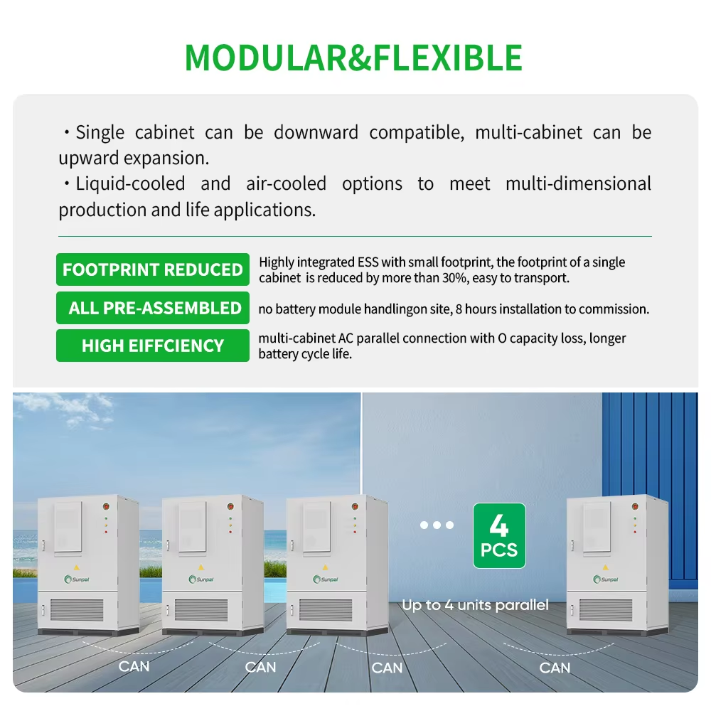 Deye 50kW 75kW 100kW Solar Energy System Cabinet With HV Battery 100kWh 215kWh 500kWh Kit