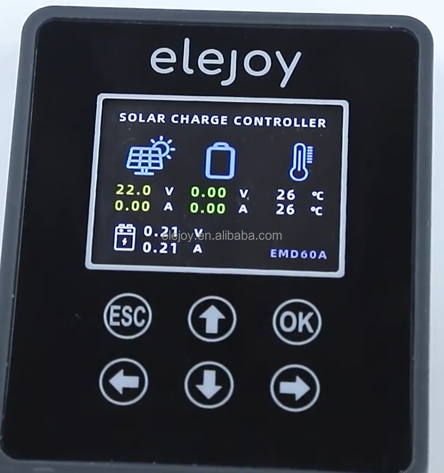 CE Rohs FCC Certified EMD60A 2700W Adjustable MPPT Solar Charge Controller 12/24/36/48V 99% LCD Display 50A/60A Smart Buck Type