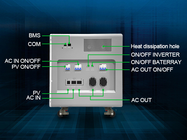 6kw+16kwh Solar Energy System - Home Photovoltaic Energy Storage Integrated Unit - 16KWh LiFePO4 Battery - Inverter 6KW