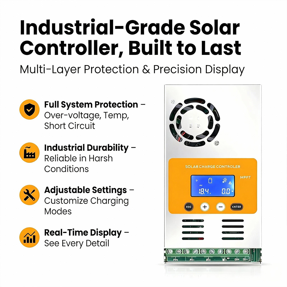 SUYEEGO SC-M 12v 24v 48v Auto 60A 80A PV 165V MPPT Solar Charge Controller for Lead-acid Battery and Lithium Battery