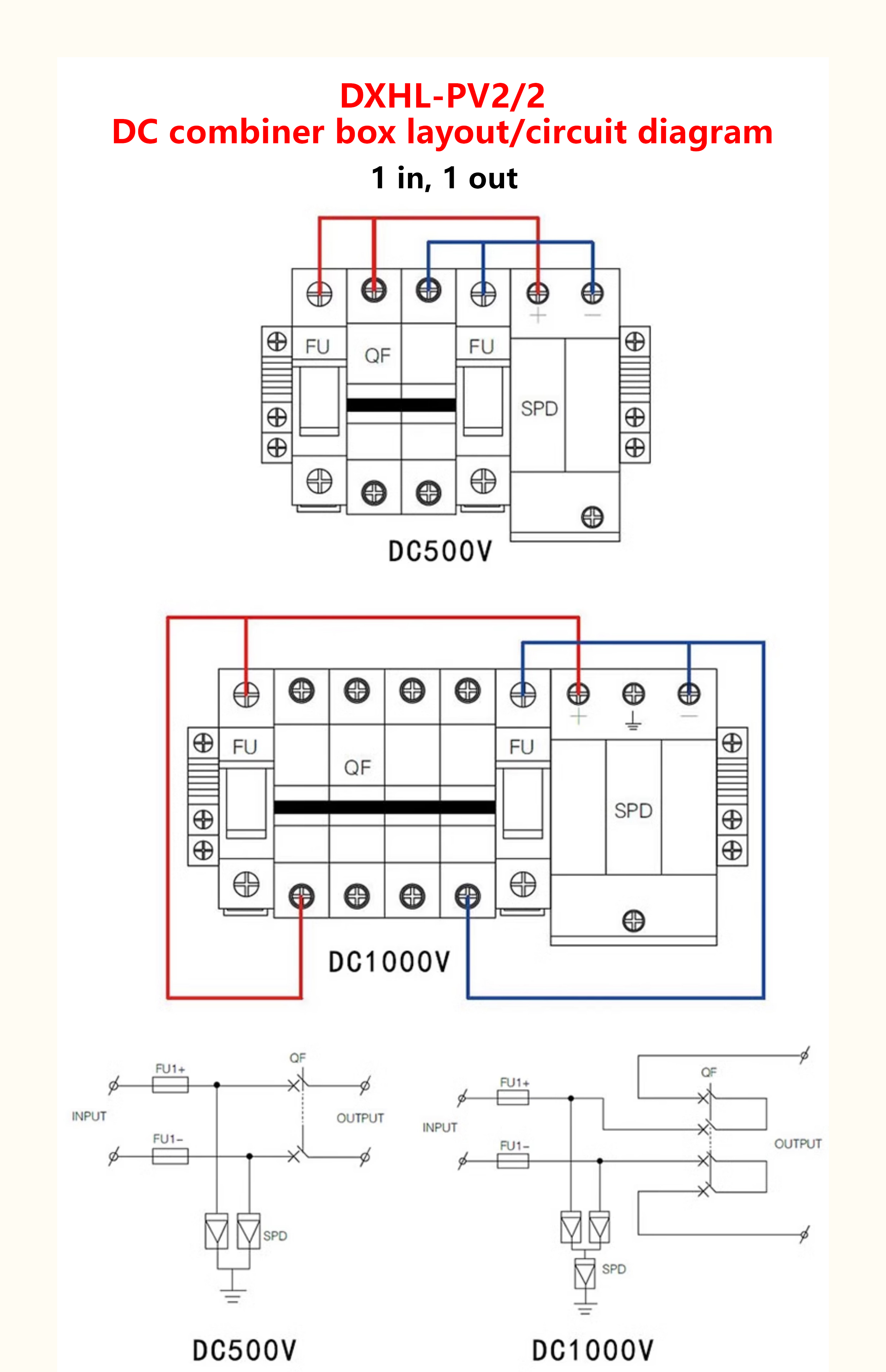 Photovoltaic Combiner Box Plastic Box DC500V/1000V Solar DC System Indoor and Outdoor Waterproof Dust Distribution Box