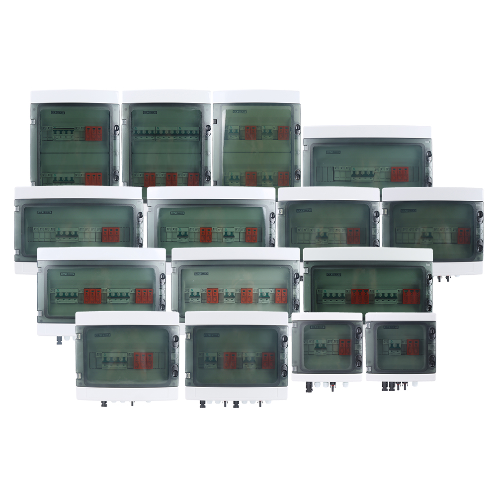 WSDB-PV1/1 IP65 1/2/3/4/ in 1/2/3/4/ OUT 1/2/3/4 Strings Array 16A 500V 1000V 1500V DC Solar PV Combiner Box for Solar System