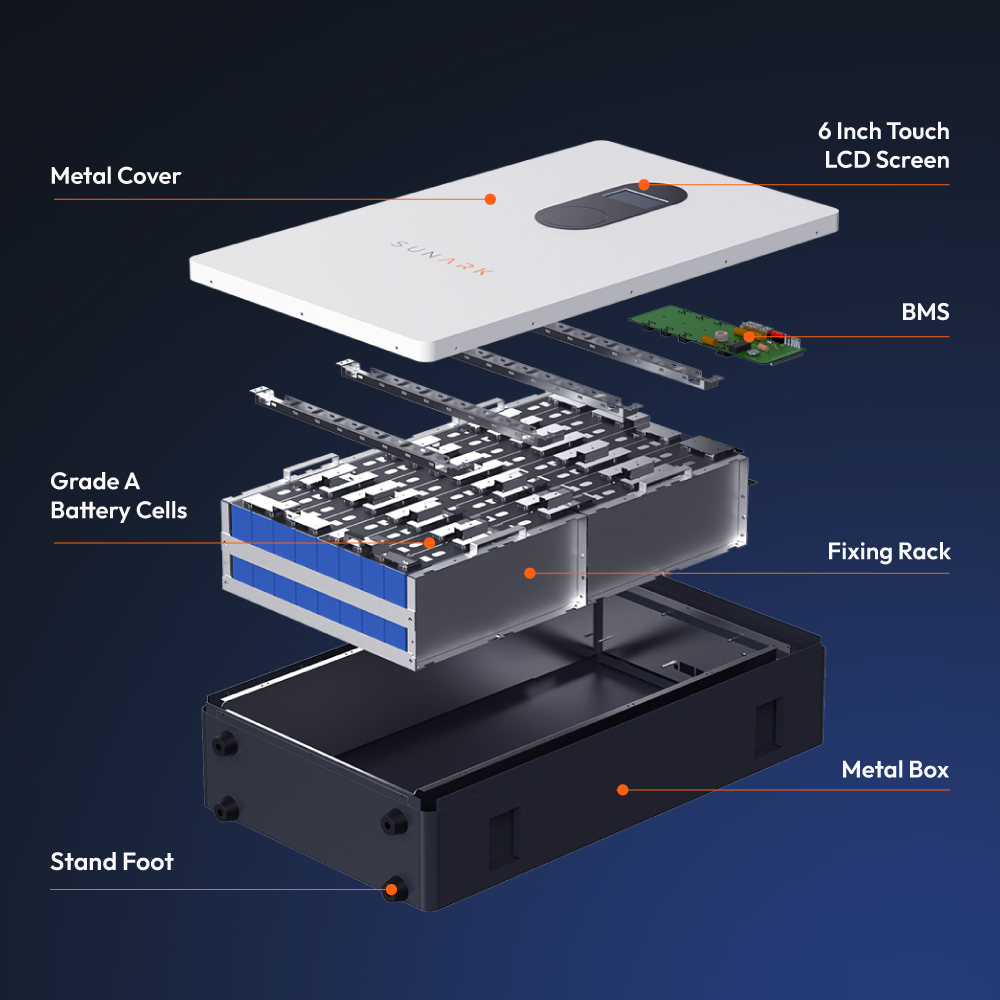 Modular 51.2V 5-15kWh LiFePO4 Battery Pack Max 16 Units Parallel Support CAN 10-Year Warranty for Commercial Solar Projects