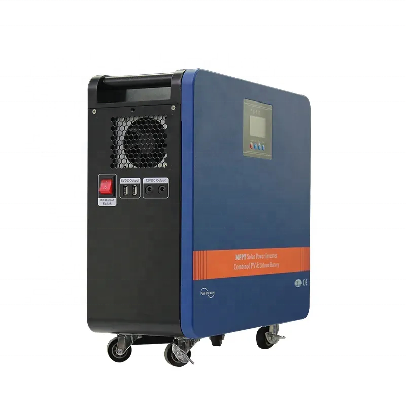 MPPT Solar Power Inverter PV Combined Lithium Battery 1200W All in One Off Grid Solar Generator