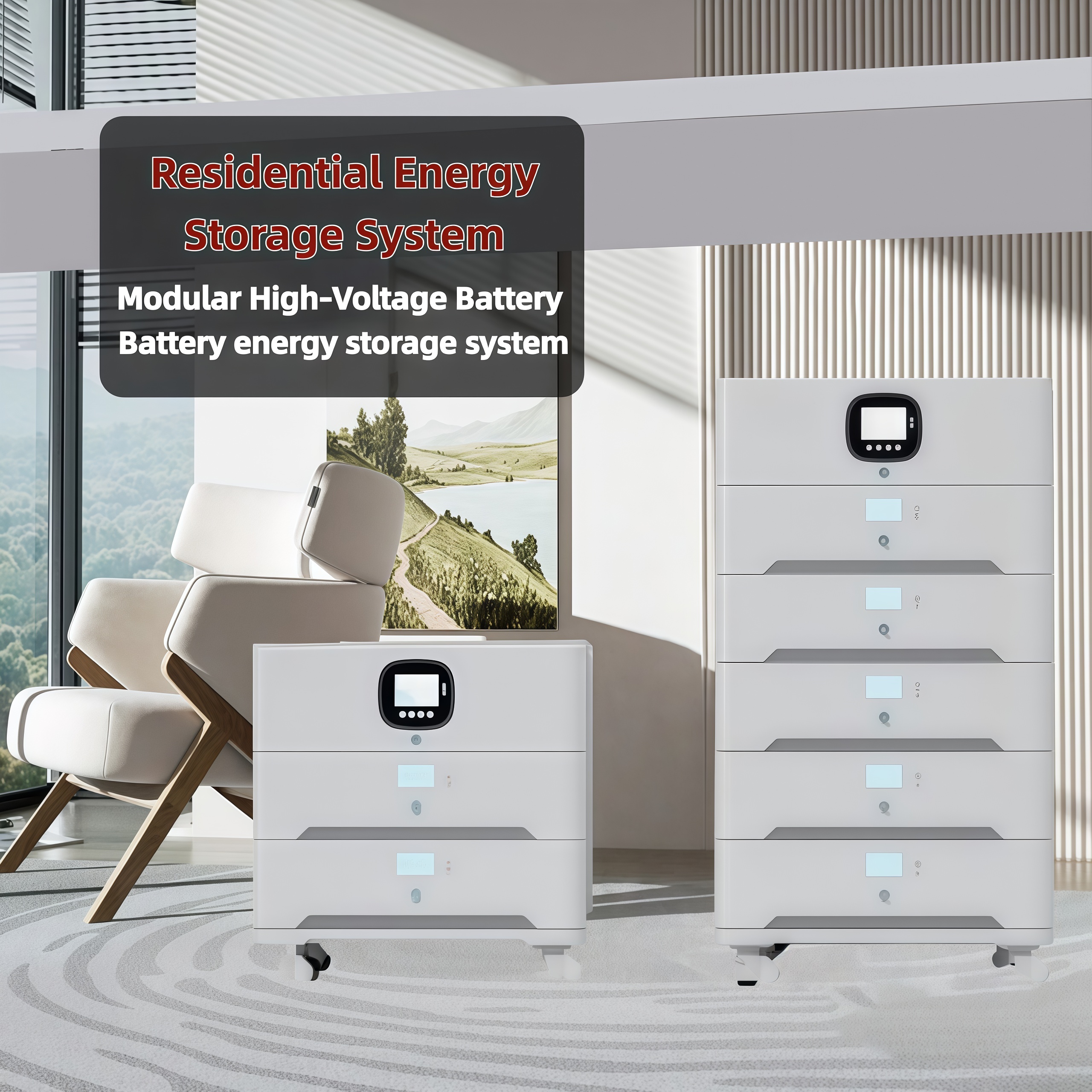 Stackable Grade A Home Battery Storage System 51.2V LiFePO4 10KW Hybrid Inverter All-in-One Solar System With BMS 5kWh To 30kWh
