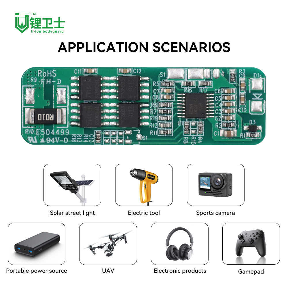 Small Size 4s 7a 8a Li-ion 14.8v Pcm Battery Management System Ant Smart Active Balancer BMS For E-bike Lithium Solar Battery