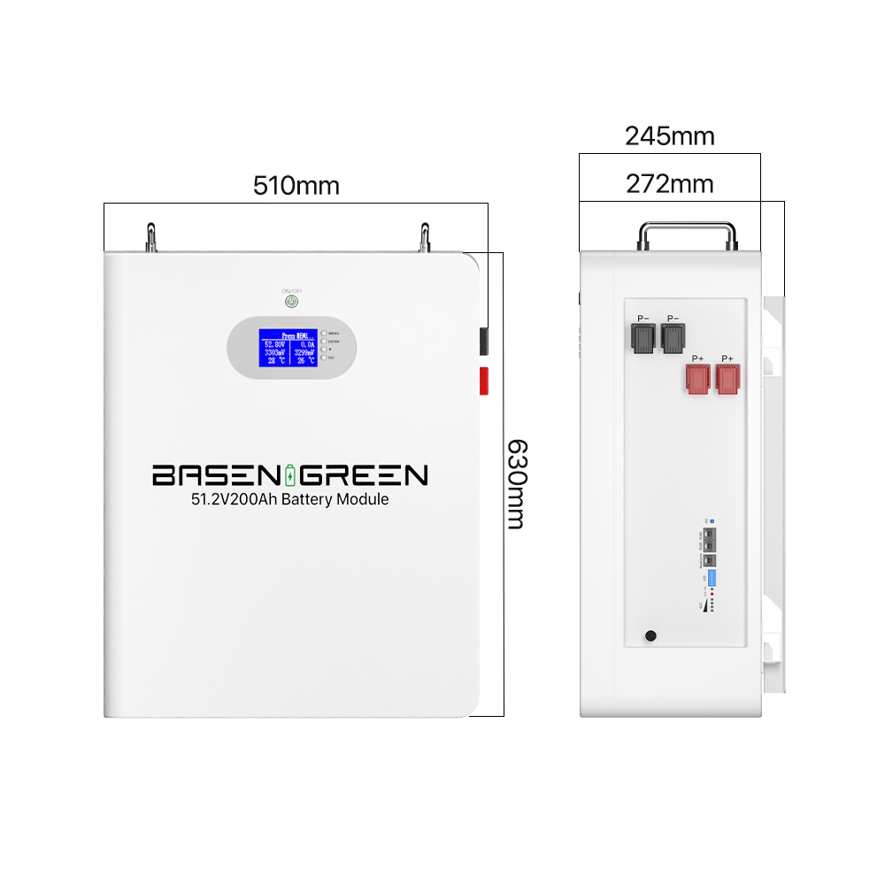 BASEN GREEN Lifepo4 Battery Wall Mounted 48v 200ah 150ah 10kwh Home Power Storage Solar Energy System Batteries Deep Cycle