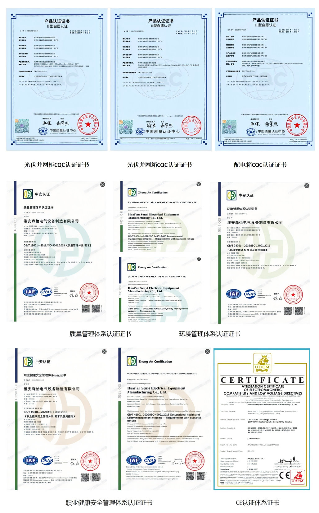 Product Compliance Certificates