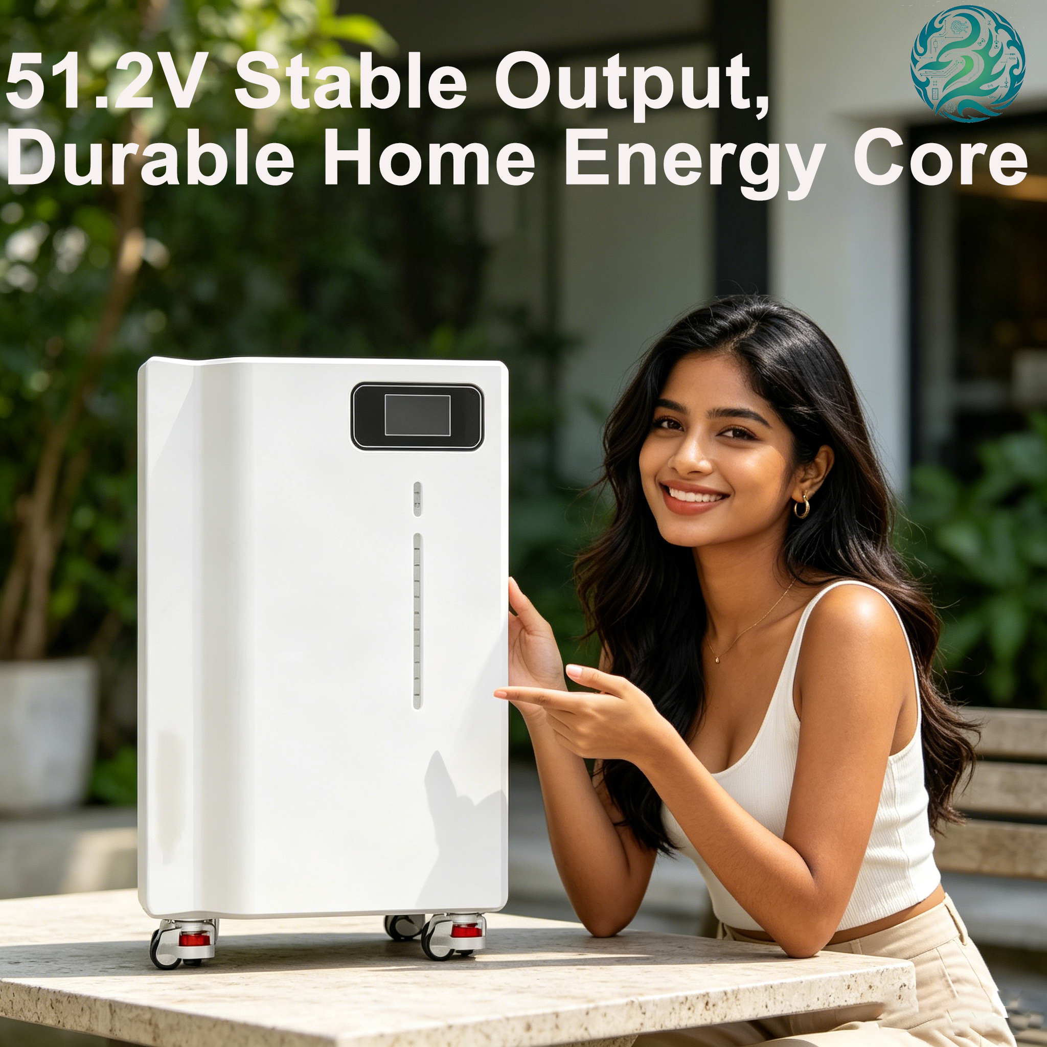 Residential Solar ESS 15.36kWh 51.2V 300Ah LiFePO4 Home Backup Wall Battery Wall-Mounted LiFePO4 Battery