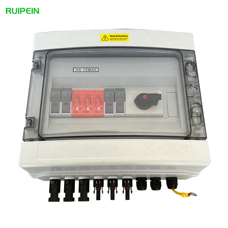 DC1000V Photovoltaic Combiner Box with 2 Input 1 Output IP65 Fire Retardant Housing CE for Wall-Mounted