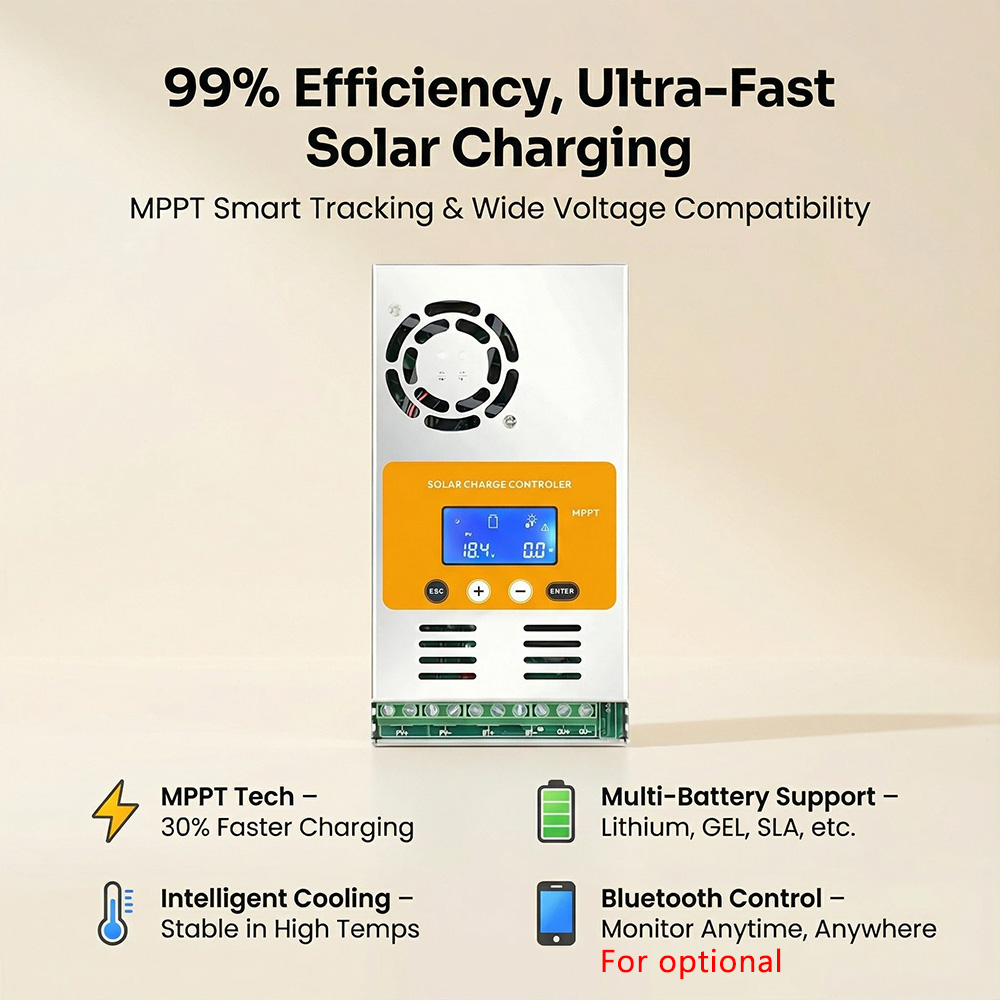 SUYEEGO SC-M 12v 24v 48v Auto 60A 80A PV 165V MPPT Solar Charge Controller for Lead-acid Battery and Lithium Battery