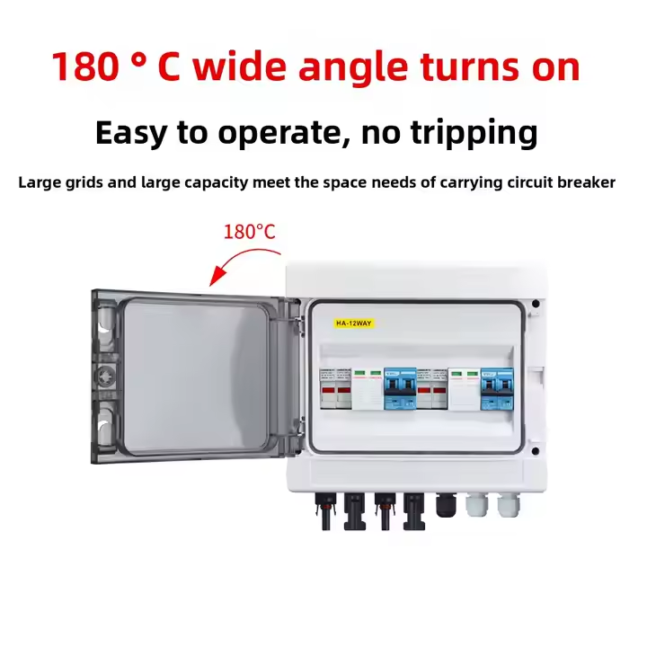Photovoltaic Combiner Box Plastic Box DC500V/1000V Solar DC System Indoor and Outdoor Waterproof Dust Distribution Box