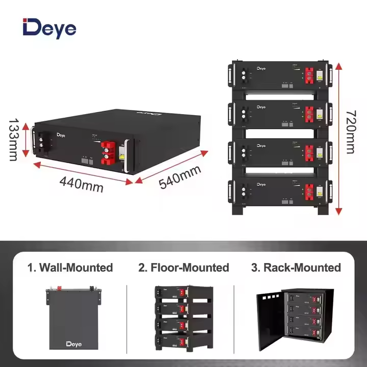 Deye Lithium Long Life Solar Battery Rechargeable 51.2V 5Kwh 10Kwh 100Ah 200Ah Energy Storage Battery Pack